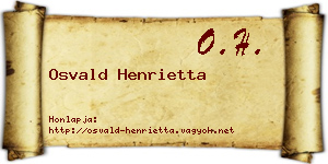 Osvald Henrietta névjegykártya